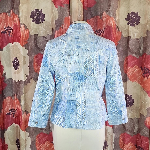 Hearts of Palm Women Jacket Denim Bleached Pattern Cotton Blend 8 - Picture 6 of 10